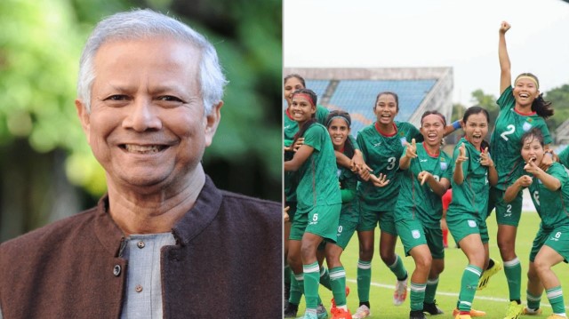 নারী ফুটবল দলের ইতিহাস গড়া জয়কে অভিনন্দন জানালেন প্রধান উপদেষ্টা