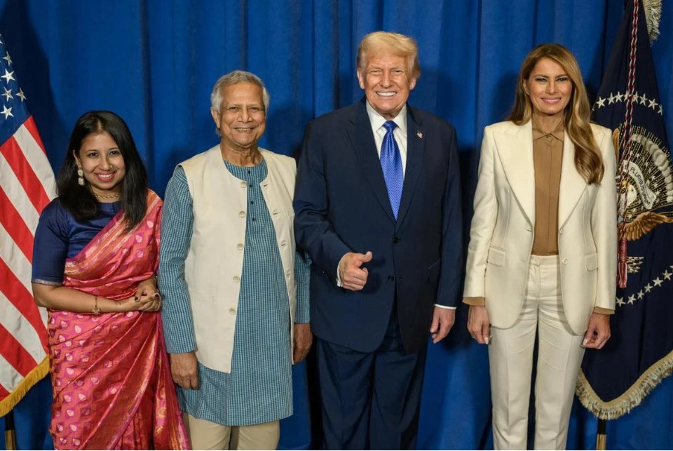 ট্রাম্প দম্পতির সঙ্গে প্রধান উপদেষ্টা ও তার মেয়ের ছবি প্রকাশ