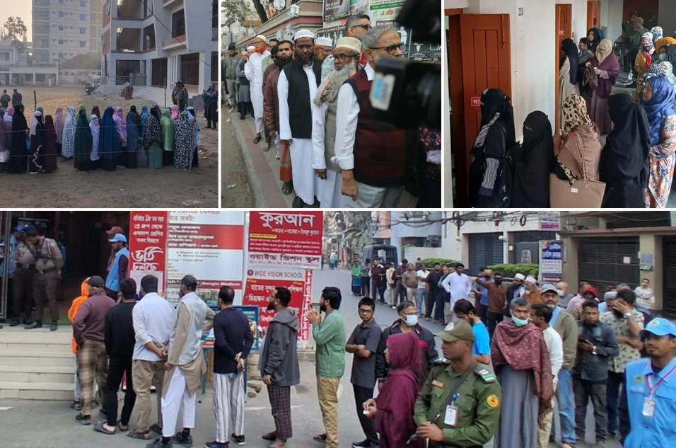 উৎসবমুখর পরিবেশে দেশজুড়ে চলছে ভোটগ্রহণ